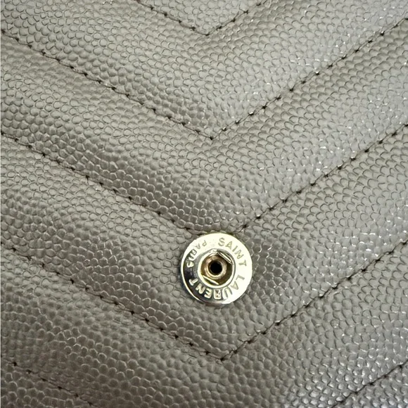 SOLD Yves Saint Laurent Gray Leather Clutch - Picture 4 of 14